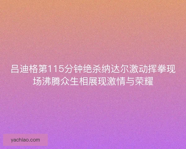 吕迪格第115分钟绝杀纳达尔激动挥拳现场沸腾众生相展现激情与荣耀